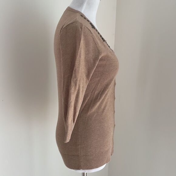 Three-quarter sleeve light brown sweater Bo Merona size XS - Picture 4 of 6